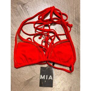 MAI MIA STRING KINI BIKINI TOP SEXY CUTE RED BEACH VIBES WOMEN'S SMALL NWT